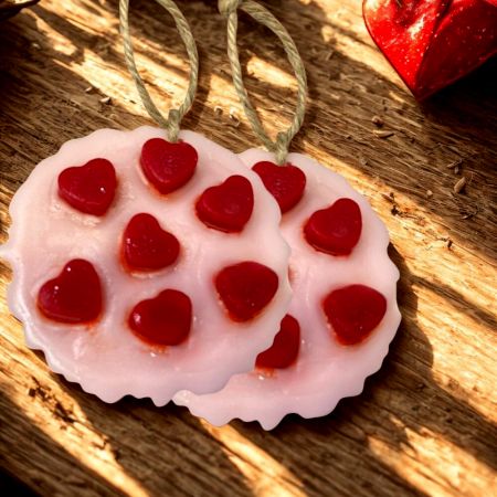 Handcrafted Vanilla Heart Agate Soy Wax Sachet Set of 2
